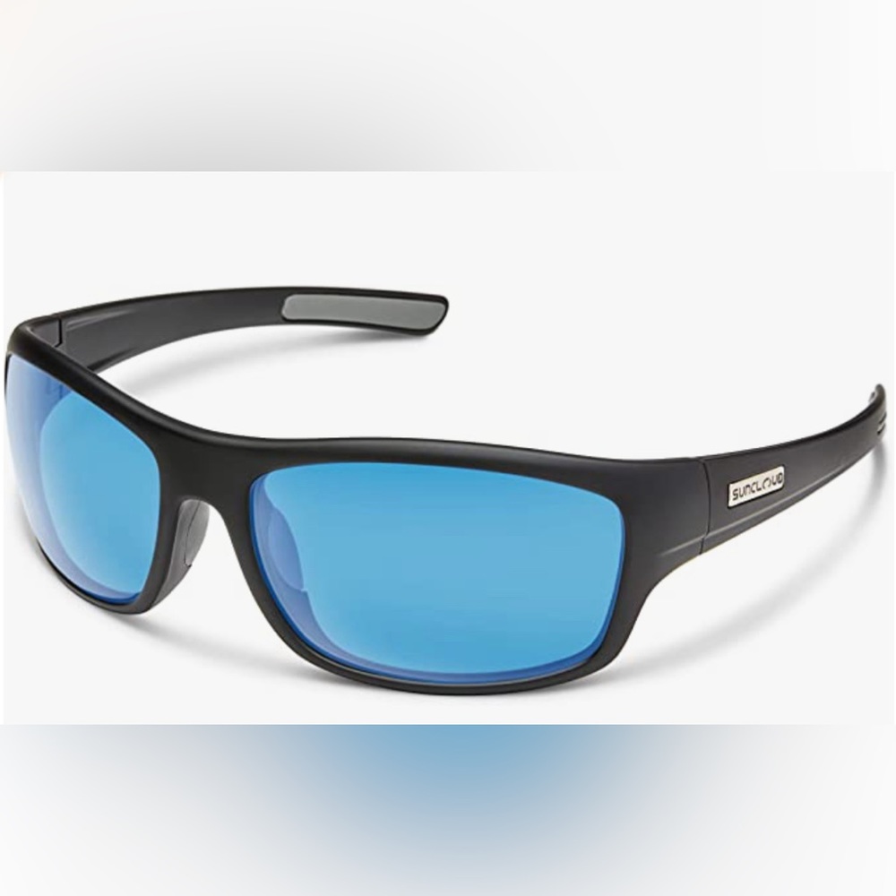 SUNCLOUD COVER POLARIZED Sunglasses Matte Black Purple-Blue Mirror lenses New
